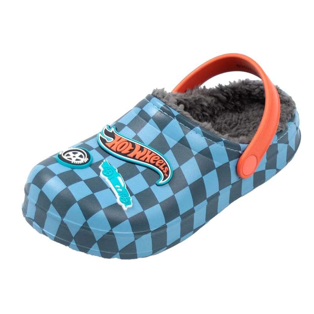 Hot Wheels Boys Checkerboard Clogs / Blue